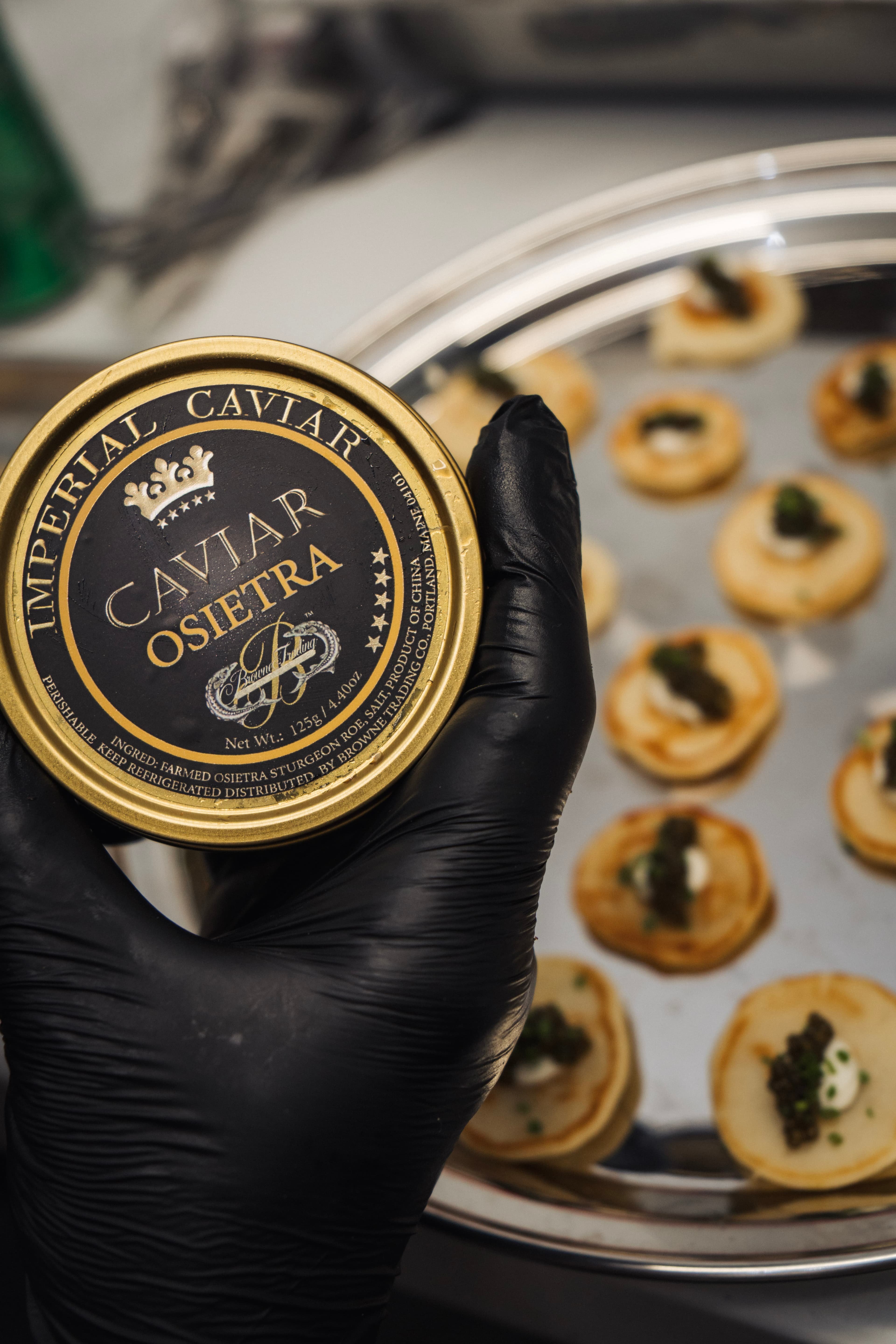Caviar service at an event