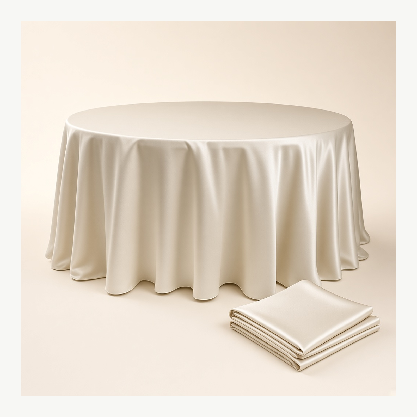 108" Ivory Round Tabledrapes