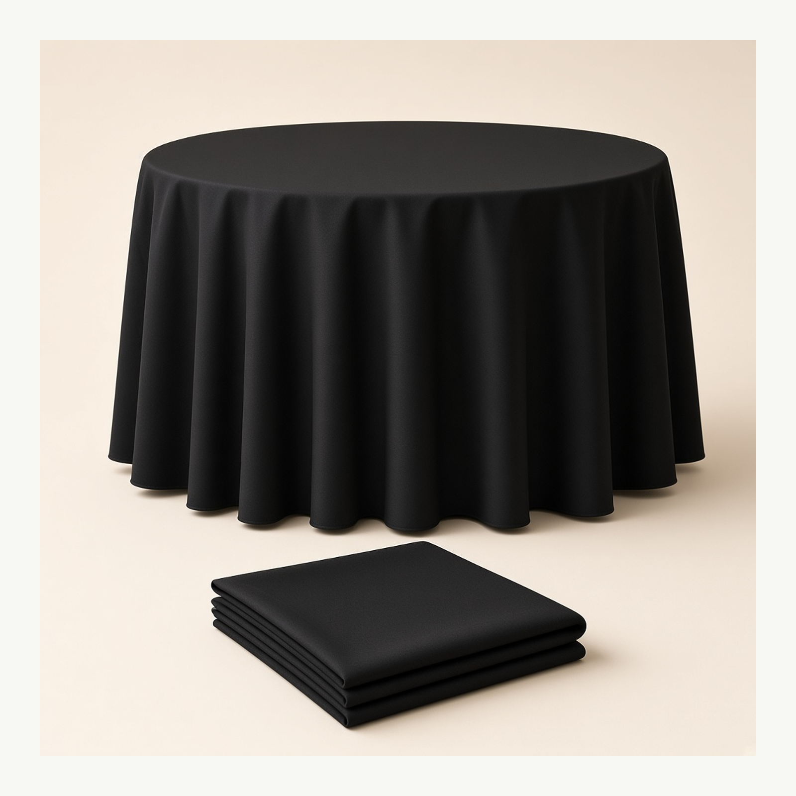 120" Black Round Tabledrapes
