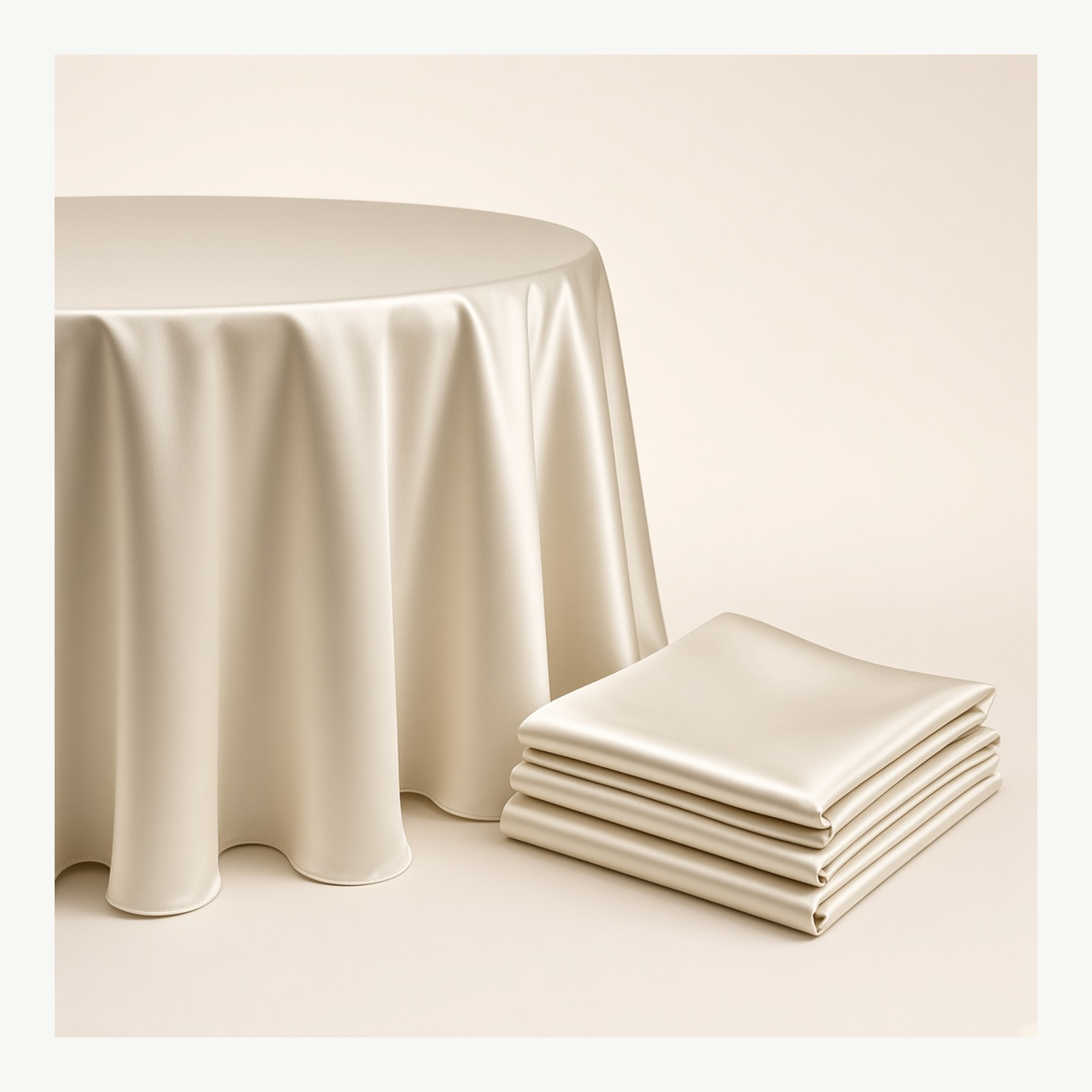 90" Ivory Round Tabledrapes