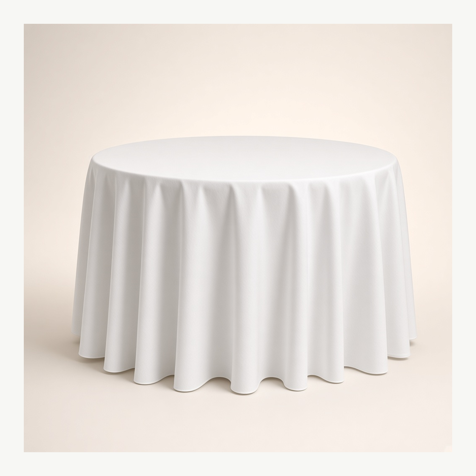 90" White Round Tabledrapes