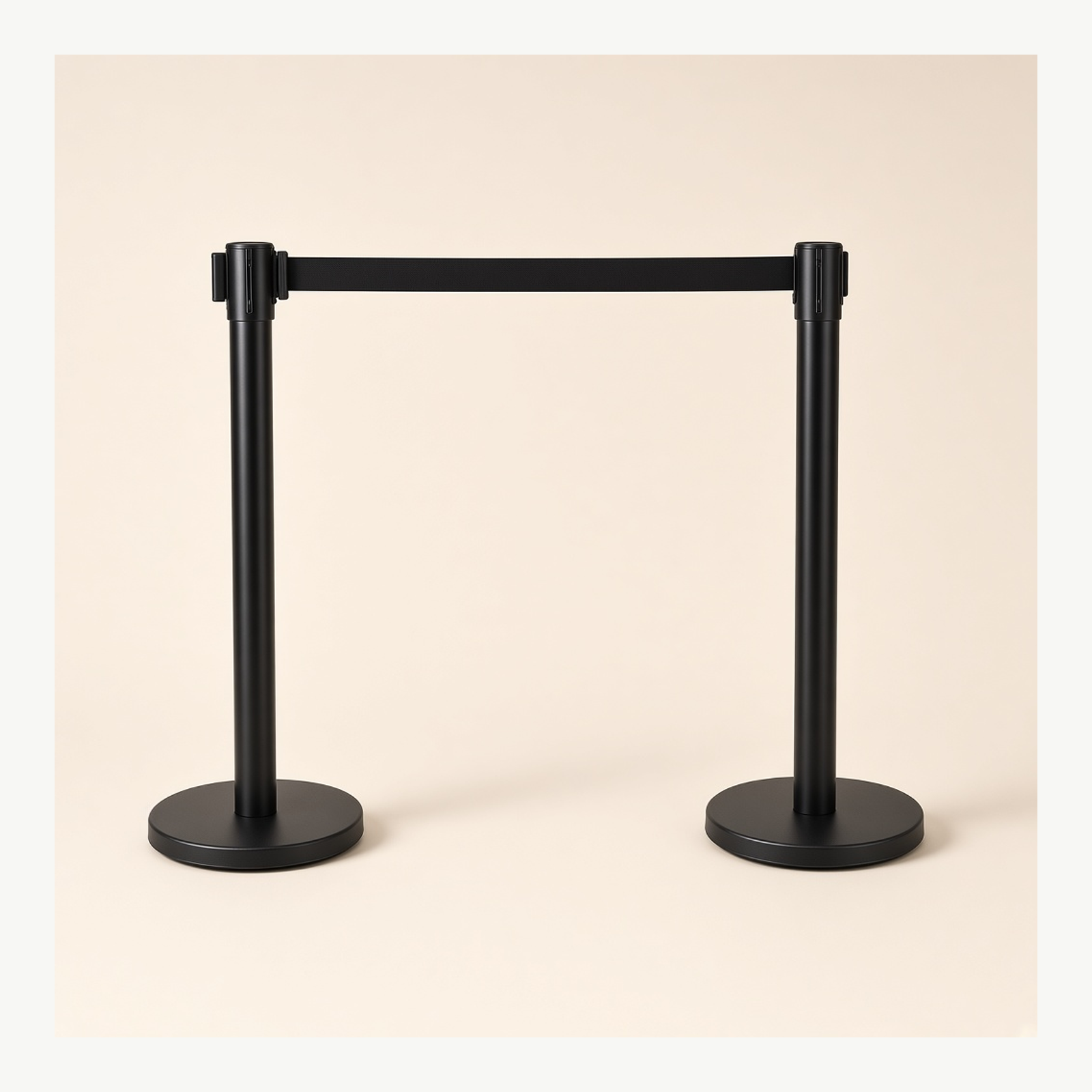 Black Stanchions with Black Extendable Rope