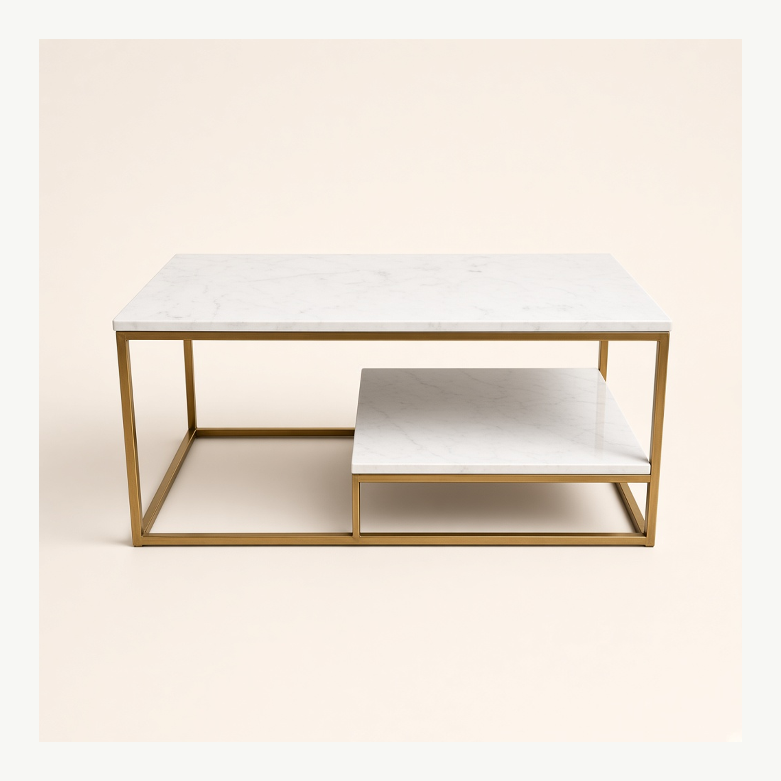 Gold and Marble End Table